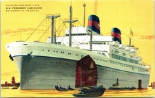 Vintage Postcard SS President Cleveland Ship American President Lines picture