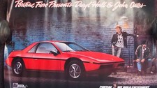 1980's PONTIAC FIERO HALL & OATES HUGE POSTER 25