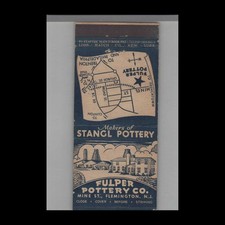 Matchbook Cover Stangl Pottery Fulper Pottery Co. Flemington, NJ picture