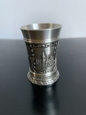 Vintage W. Germany SKS Zinn 95 Pewter Cup Embossed Shot Glass Munchen Scenes Art picture