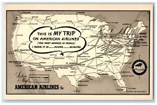 c1950's System Map American Airlines Inc. Flagship Fleet Correspondence Postcard picture