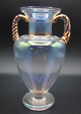 Heckert Harrach Iridescent Glatt Iris Enamled Art Nouveau Soap Bubble Glass Vase picture