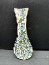 Hand-Painted NAKKAS CINI Turkish Ceramic Spoon Rest – Colorful Floral Design 9” picture
