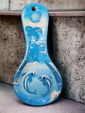 Dophins Mexican Folk Art Talavera Spoon Rest Holder Handcrafted Ceramic Pottery picture
