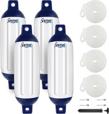 4.5/5.5/6.5/8.5/10/16 Inch Boat Fenders 4 Pack,Ribbed Twin Eyes Vinyl Boat Bumpe picture