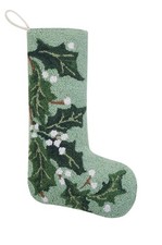 Peking Handicraft Stockings Green Holly, 20-inch Height, Wool, Home, Indoor picture