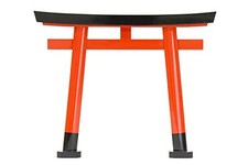 Yamakou Inari Shinto Torii Gate Red Black Hinoki Wood Kamidana Japan H:290mm picture