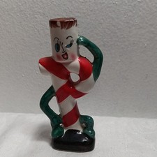 Adorable 1960s Artmark Anthropomorphic Candy Cane Ceramic  Pepper Shaker Single picture