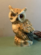 Vintage Owl Night Light Perfume Aromiser Table Lamp Germany antique Read picture