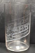 AMERICAN BREWING CO Antique Pre-Prohibition Sample Glass St. Louis, ABC BOHEMIAN picture