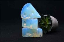 100G Hand Carved Synthetic Quartz Opalite Cheese Crystal Cheese picture
