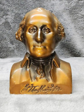 Vintage George Washington Banthrico Piggy Bank Copper Bust Paperweight Collector picture