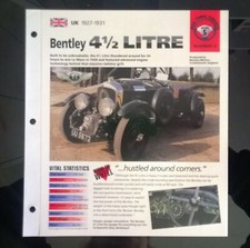 Imp 1927-31 Bentley 4 1/2 litre hot rod information brochure hot cars pre war picture