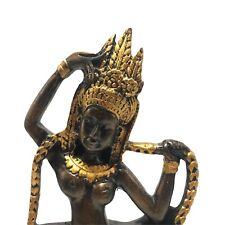 Apsara Sculpture Gold Resin Brown Khmer Cambodia Angkor Wat Style Statue picture