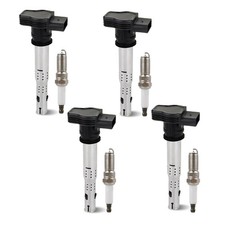 4Pk Ignition Coil & Spark Plug Set for Audi, VW, Lamborghini UF575 UF523 picture