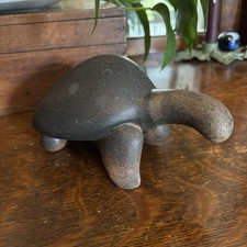 Vintage Maigon Daga Pottery Giant Tortoise Figurine Artist Signed Rare picture