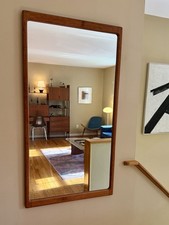 Vintage Danish Modern Teak Wall Mirror 51” x 27.5” picture