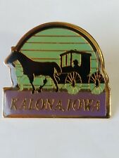 Kalona Iowa Lapel Hat Jacket Pin Amish Horse & Buggy Washington County  picture