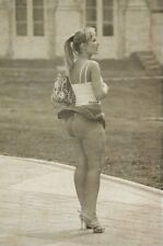 Risqe Pinup Girl Woman vintage Rare Antique wind and skirt Photo 4x6 A picture