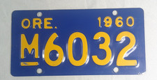 Vtg. 1960 Oregon Motorcycle License Plate picture