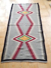 33 1/2 X 64 LARGE ANTIQUE VINTAGE GERMANTOWN TRANSITIONAL ERA NAVAJO INDIAN RUG picture