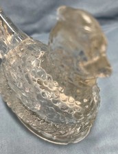 J H Millstein Vntg Hen On Nest Easter Candy Container 1930s-40s Crystal Clear picture
