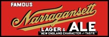 Famous Narragansett Lager Beer & Ale NEW Sign 12x36