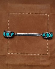 Vintage Tommy Moore Navajo Sterling Silver & Turquoise Stones Watch Band  picture