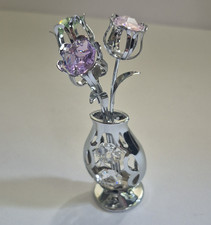 Crystocraft Swarovski Elements Crystal Flower Vase Figurine, Boxed picture