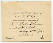Commander L.F. Hopkinson , R.N. invitation to Canada Consul Shanghai China 1946 picture