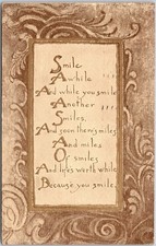 Vintage 1912 Smile Poem Antique Postcard G.K. Prince Buffalo NY picture