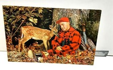 Vintage c 1969 Deer With Hunter Sleeping Maine Posted Postcard picture