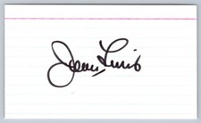Jerry Lewis Autograph Signed Index Card Comedian Actor Legend picture