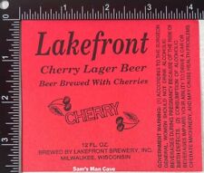 Lakefront Cherry Lager Beer Label - WISCONSIN picture