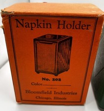 Vtg Retro 50s Bloomfield Industries GREEN DINER NAPKIN HOLDER Original Box # 202 picture