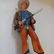 Cowboy Legend John Wayne w/Rife Hand Painted Resin Figurine 11 in. tall picture