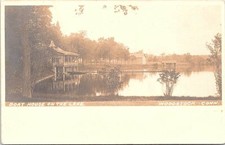 Woodstock CT Boat House on the Lake RPPC early 1900s picture