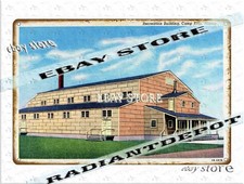 Tin Sign 1943 Recreation Building Camp Ellis Illinois military home decor picture