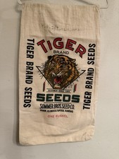 Vtg Grain Sack Tiger Brand Seed Bag Sommer Bros Kansas Pekin Illinois picture