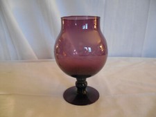 Amethyst purple  etched glass brandy snifter picture