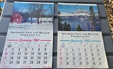 VINTAGE 1953 & 1960 ADVERTISING CALENDARS Southern Life & Health Insurance  picture