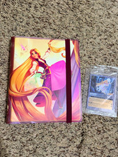 Disney Lorcana Rapunzel Binder + Sealed Ethereal Protector Promo Card picture