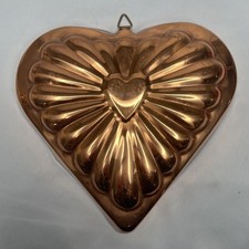Vintage Daewoo Brand Copper Heart Mold-Made In Korea-Original Sticker Attached picture