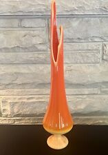 21” LE Smith Bittersweet Single Pedestal Glass Vase ~ Vintage MidCentury Modern picture
