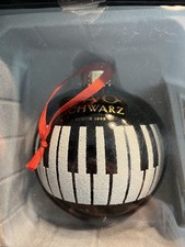 FAO schwarz Round Black Piano Keys Christmas Ornament New picture