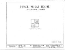 Photo:Saint Augustine Florida Prince Murat House 1790 HABS sketch map picture