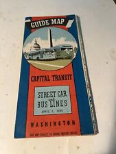 1946 WASHINGTON DC Guide Map Capital Transit Street Car & Bus Lines picture