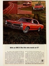 1967 Pontiac Lemans Print Ad OHC Sprint 6 picture