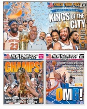 NY Knicks Championship New York Post Newspaper Lot of 3 NBA Champs 2026 picture