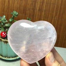 NATURAL Pink powder crystal heart-shaped quartz Crystal Healing 249g A7218 picture